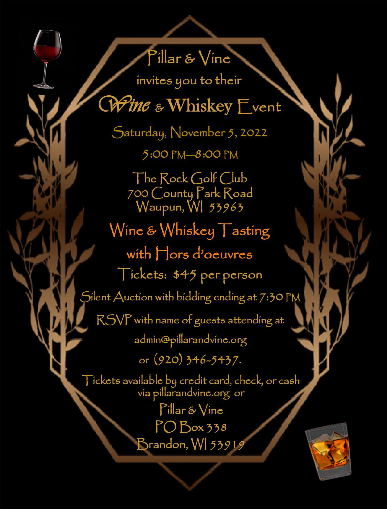 Wine and Whiskey Event - Pillar & Vine